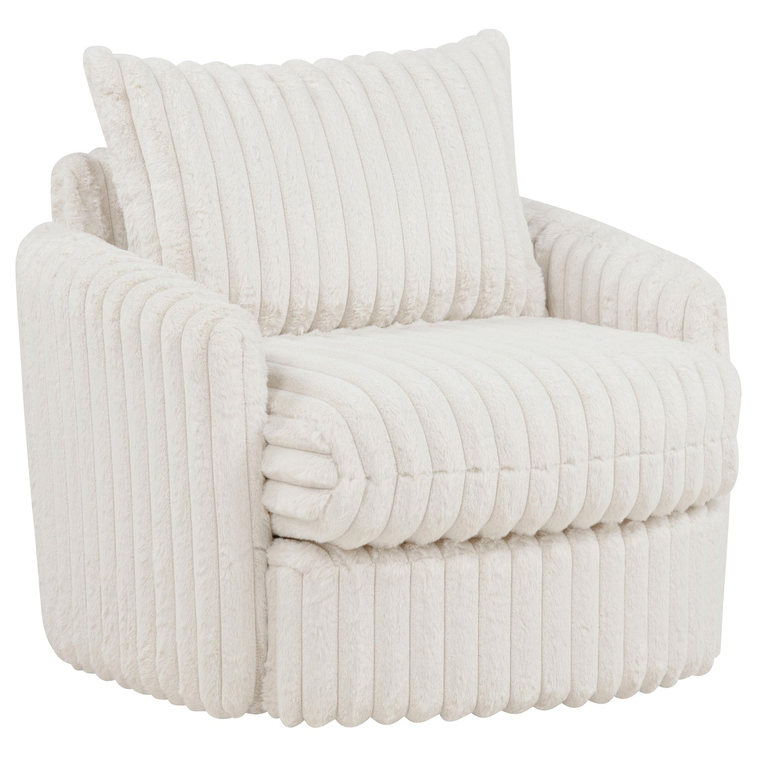 Sarco Corduroy Upholstered Swivel Accent Arm Chair Ivory - 902541