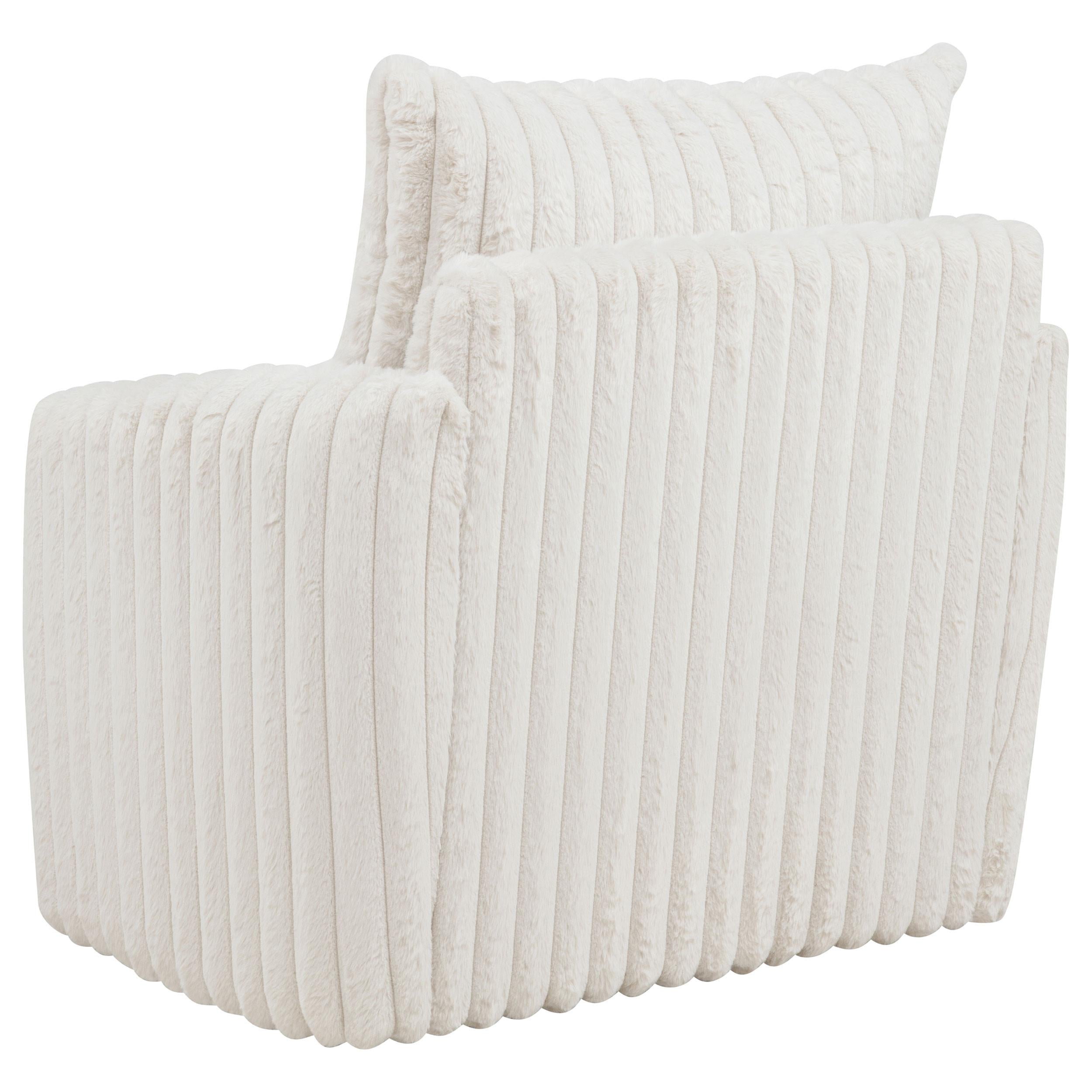 Sarco Corduroy Upholstered Swivel Accent Arm Chair Ivory - 902541