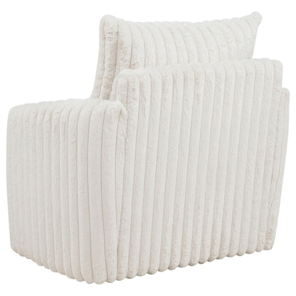 Sarco Corduroy Upholstered Swivel Accent Arm Chair Ivory - 902541