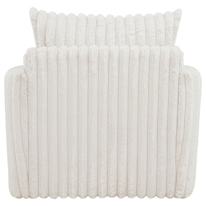 Sarco Corduroy Upholstered Swivel Accent Arm Chair Ivory - 902541