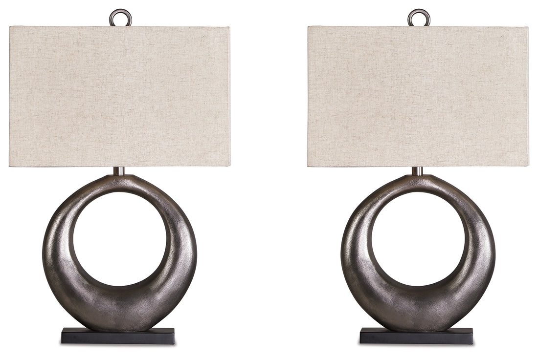 Saria Antique Silver Finish Table Lamp (Set of 2) - L207394X2