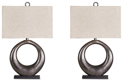 Saria Antique Silver Finish Table Lamp (Set of 2) - L207394X2