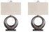 Saria Antique Silver Finish Table Lamp (Set of 2) - L207394X2