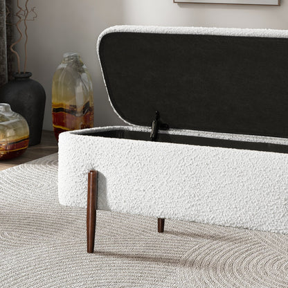 Sarna Ivory Boucle Storage Bench - BWS00500201