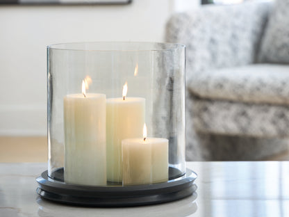 Saskia Clear/Black Candle Holder - A2000846