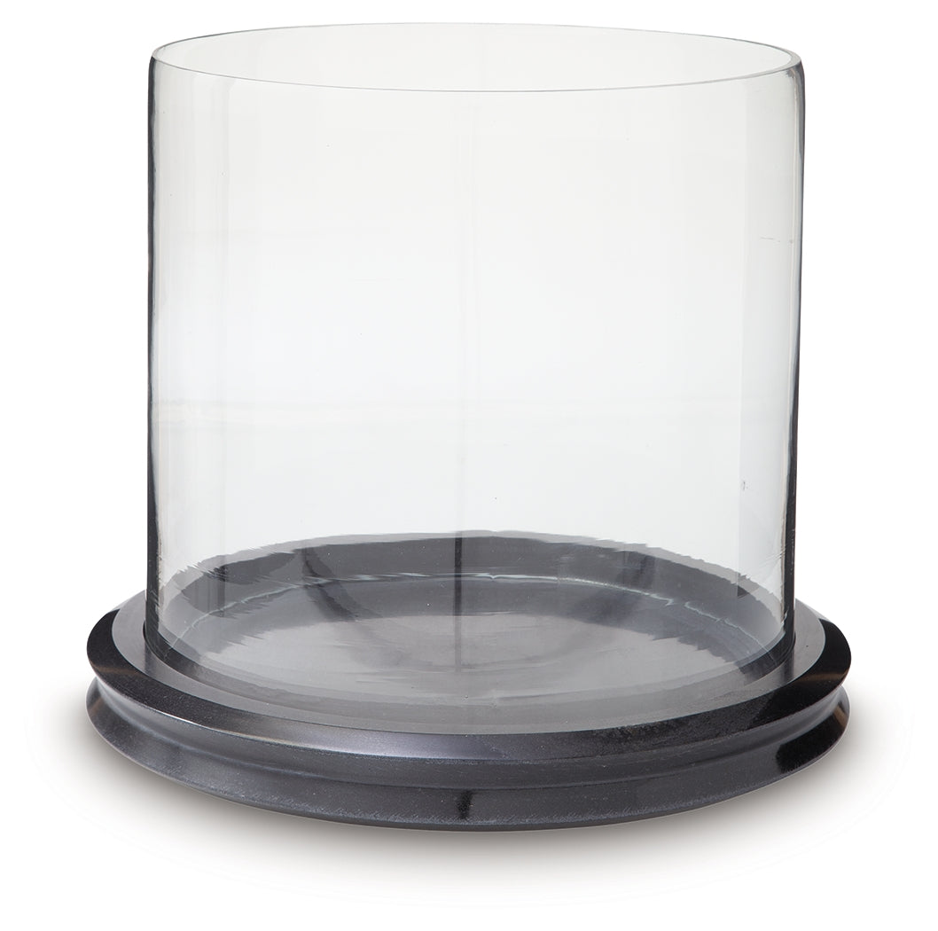 Saskia Clear/Black Candle Holder - A2000846