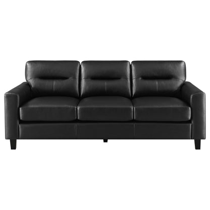 Scotland 2-piece Faux Leather Upholstered Sofa Set Black - 504664-S2