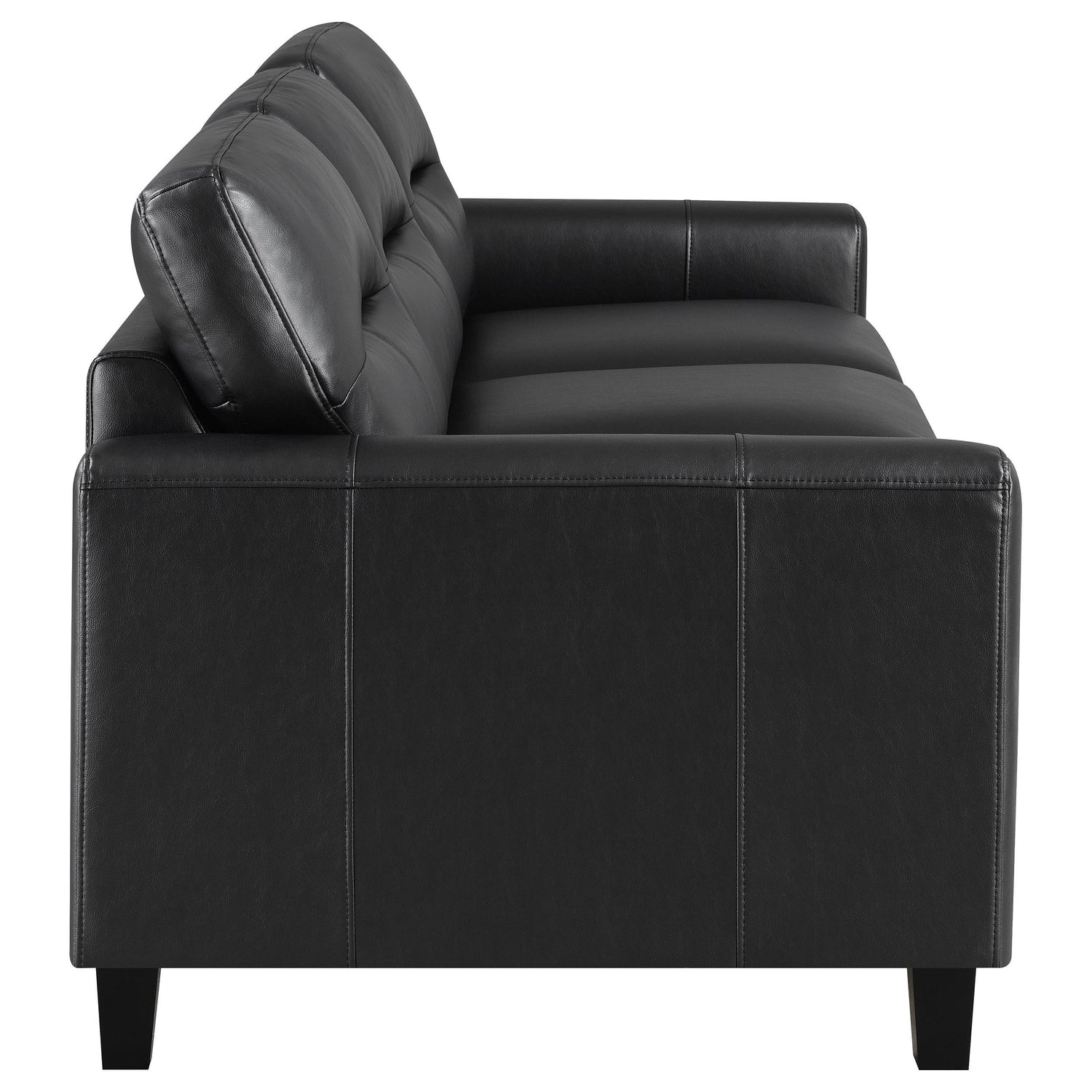 Scotland 2-piece Faux Leather Upholstered Sofa Set Black - 504664-S2
