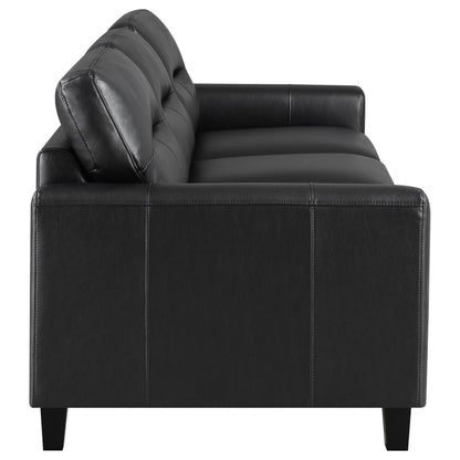 Scotland 2-piece Faux Leather Upholstered Sofa Set Black - 504664-S2