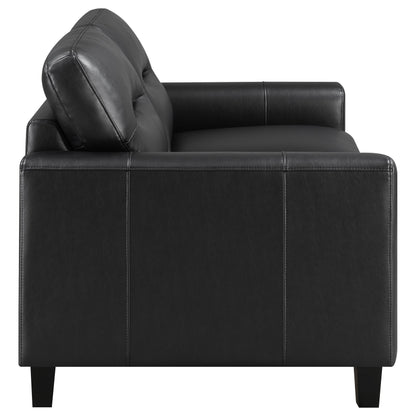 Scotland 2-piece Faux Leather Upholstered Sofa Set Black - 504664-S2