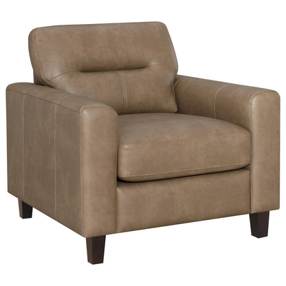 Scotland 2-piece Faux Leather Upholstered Sofa Set Brown - 504669