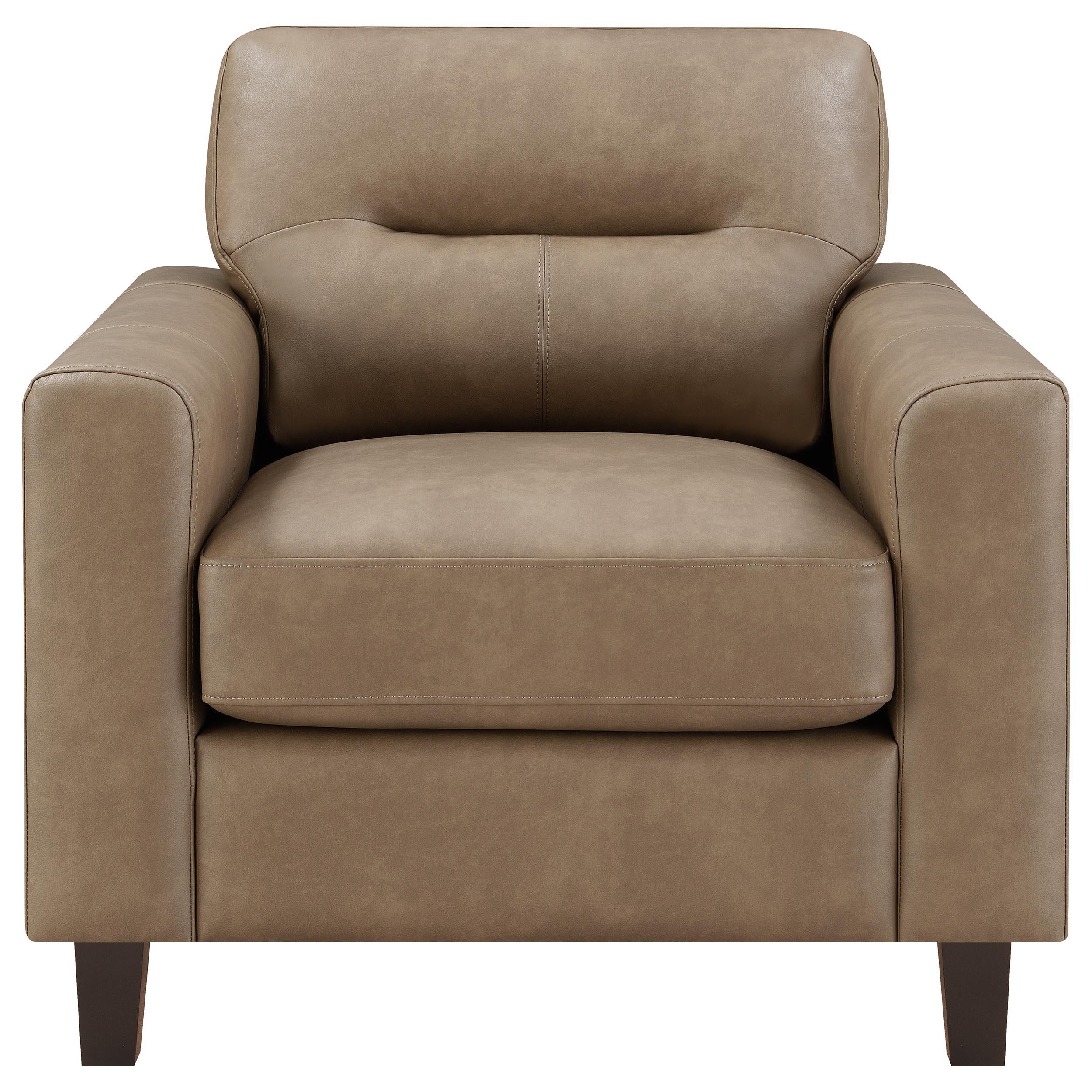 Scotland 2-piece Faux Leather Upholstered Sofa Set Brown - 504669