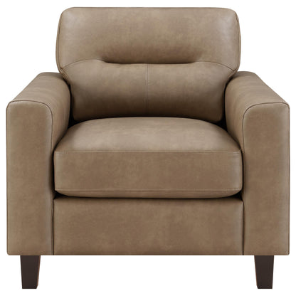 Scotland 2-piece Faux Leather Upholstered Sofa Set Brown - 504669