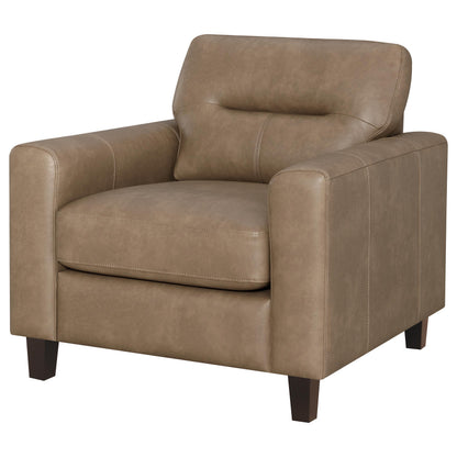 Scotland 2-piece Faux Leather Upholstered Sofa Set Brown - 504669