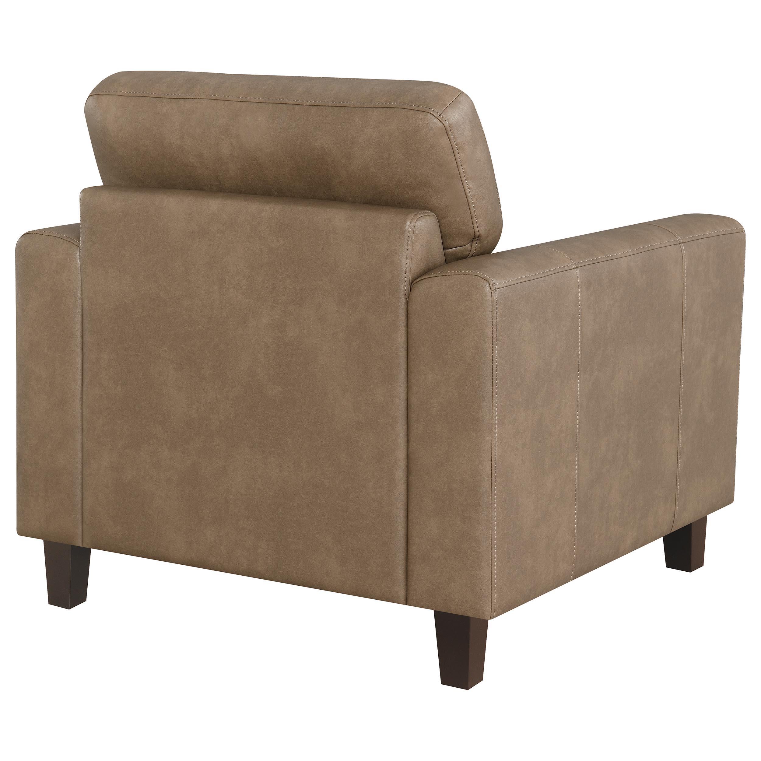 Scotland 2-piece Faux Leather Upholstered Sofa Set Brown - 504669