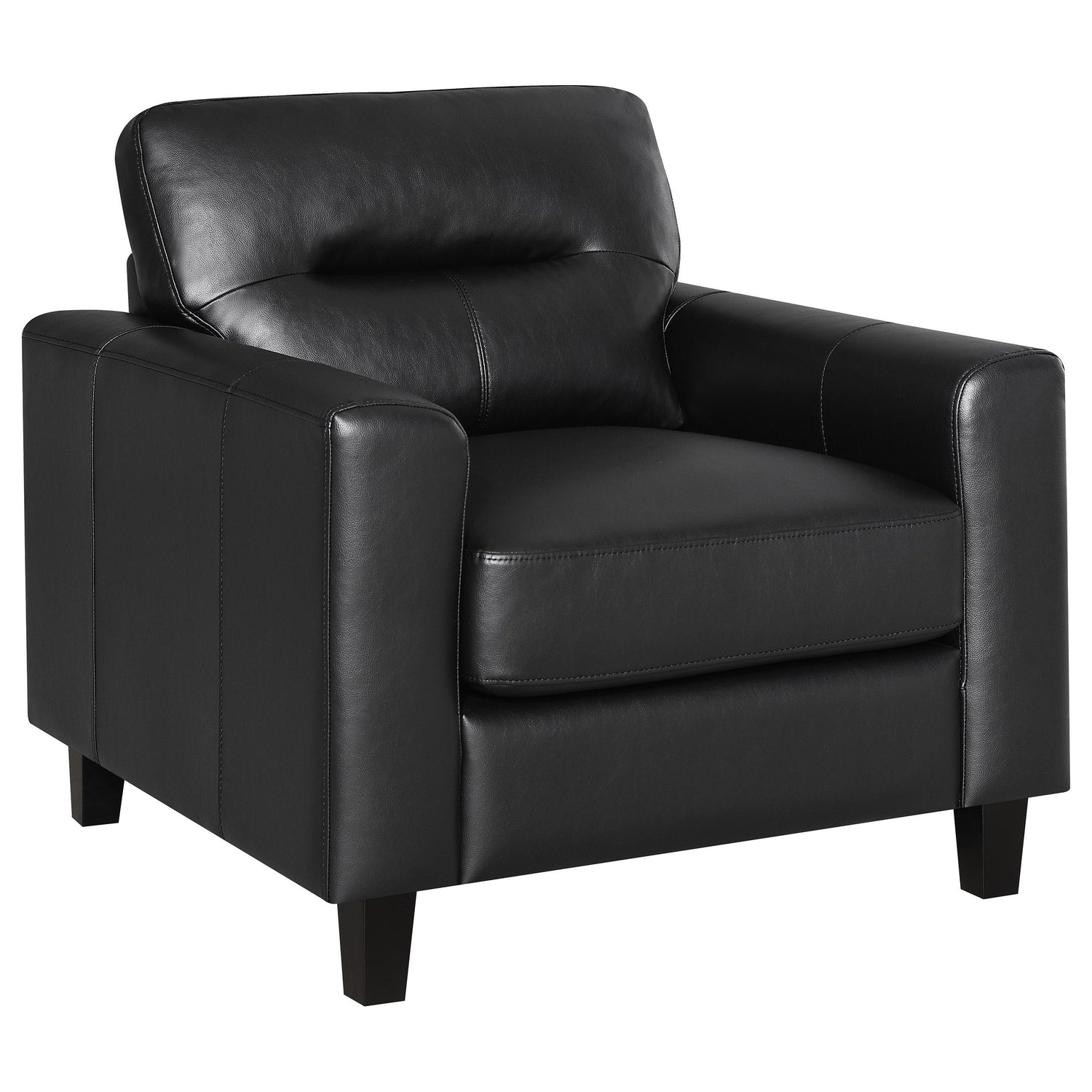 Scotland 3-piece Faux Leather Upholstered Sofa Set Black - 504664-S3