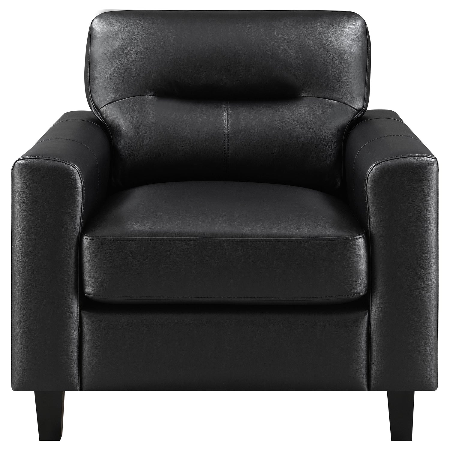 Scotland 3-piece Faux Leather Upholstered Sofa Set Black - 504664-S3