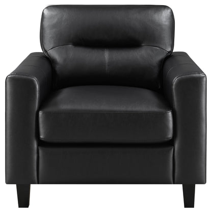 Scotland 3-piece Faux Leather Upholstered Sofa Set Black - 504664-S3