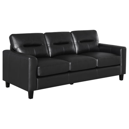 Scotland 3-piece Faux Leather Upholstered Sofa Set Black - 504664-S3