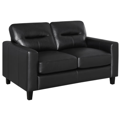 Scotland 3-piece Faux Leather Upholstered Sofa Set Black - 504664-S3
