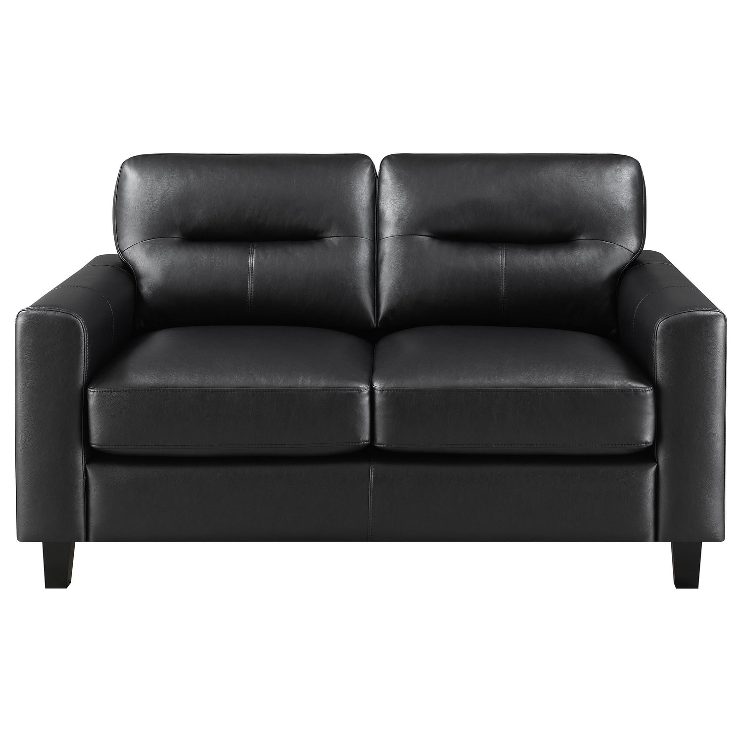 Scotland 3-piece Faux Leather Upholstered Sofa Set Black - 504664-S3
