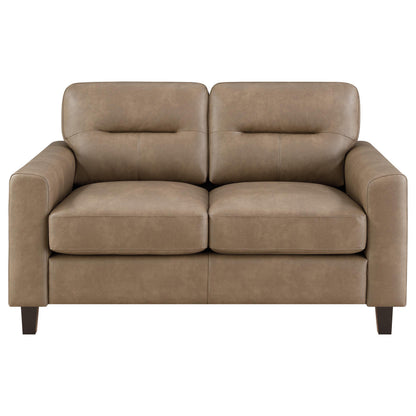 Scotland 3-piece Faux Leather Upholstered Sofa Set Brown - 504667-S3