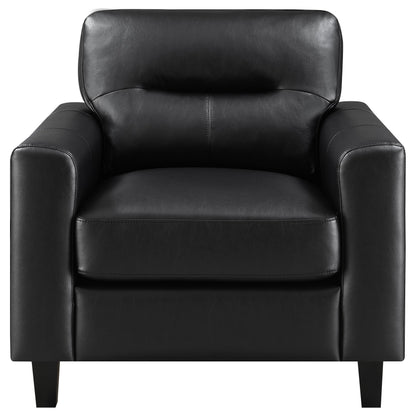 Scotland Faux Leather Upholstered Track Arm Chair Black - 504666