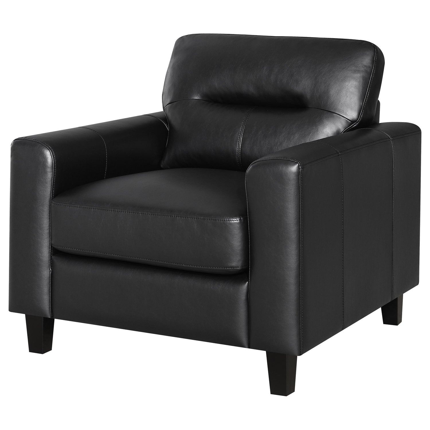 Scotland Faux Leather Upholstered Track Arm Chair Black - 504666