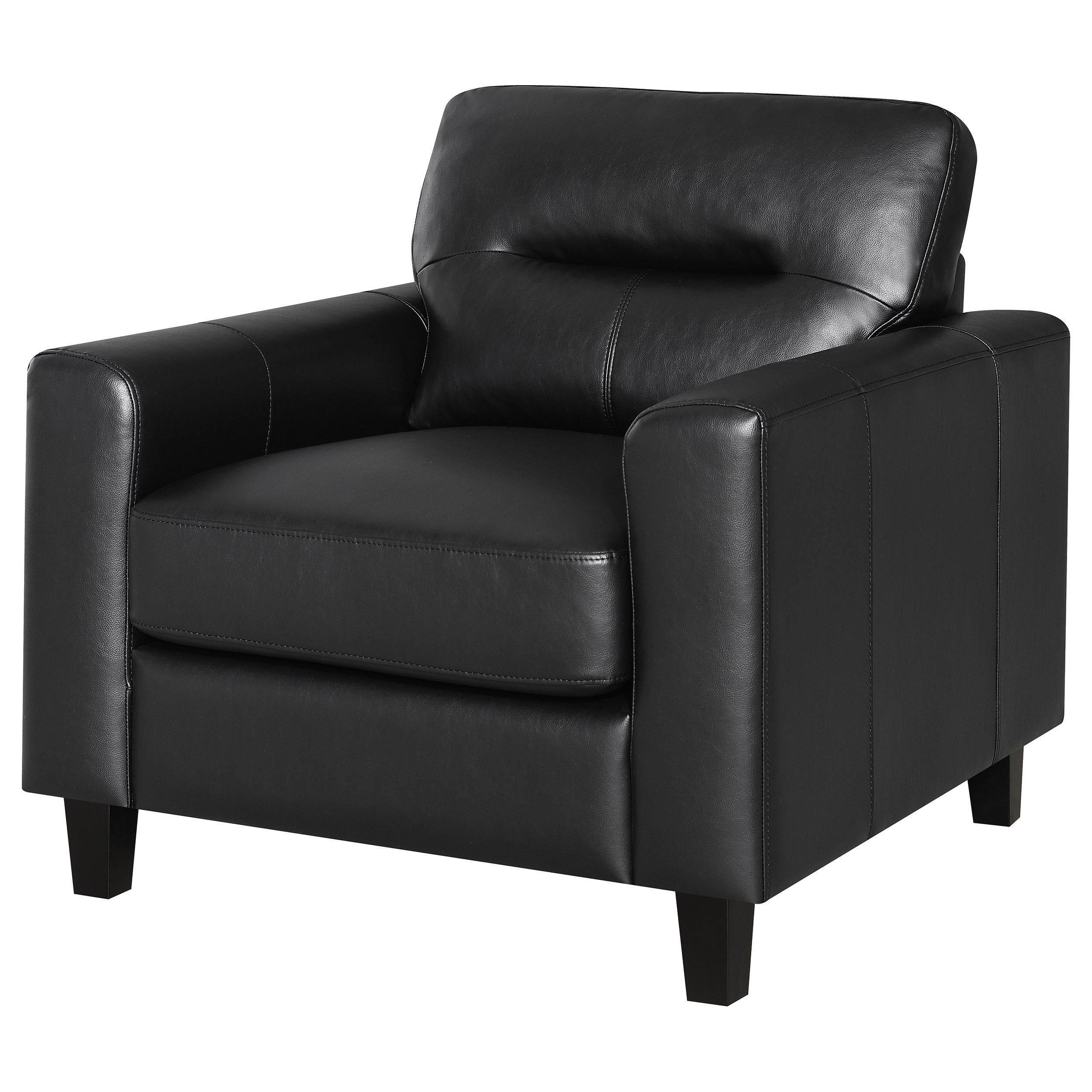 Scotland Faux Leather Upholstered Track Arm Chair Black - 504666