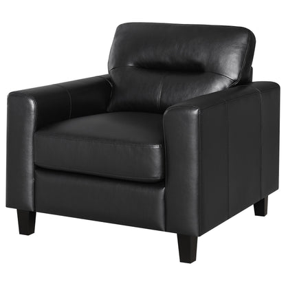 Scotland Faux Leather Upholstered Track Arm Chair Black - 504666