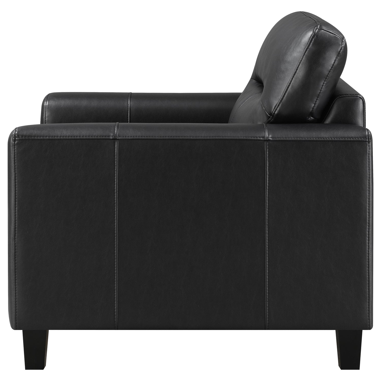 Scotland Faux Leather Upholstered Track Arm Chair Black - 504666