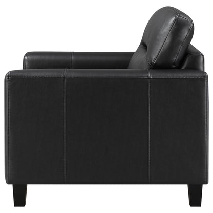 Scotland Faux Leather Upholstered Track Arm Chair Black - 504666
