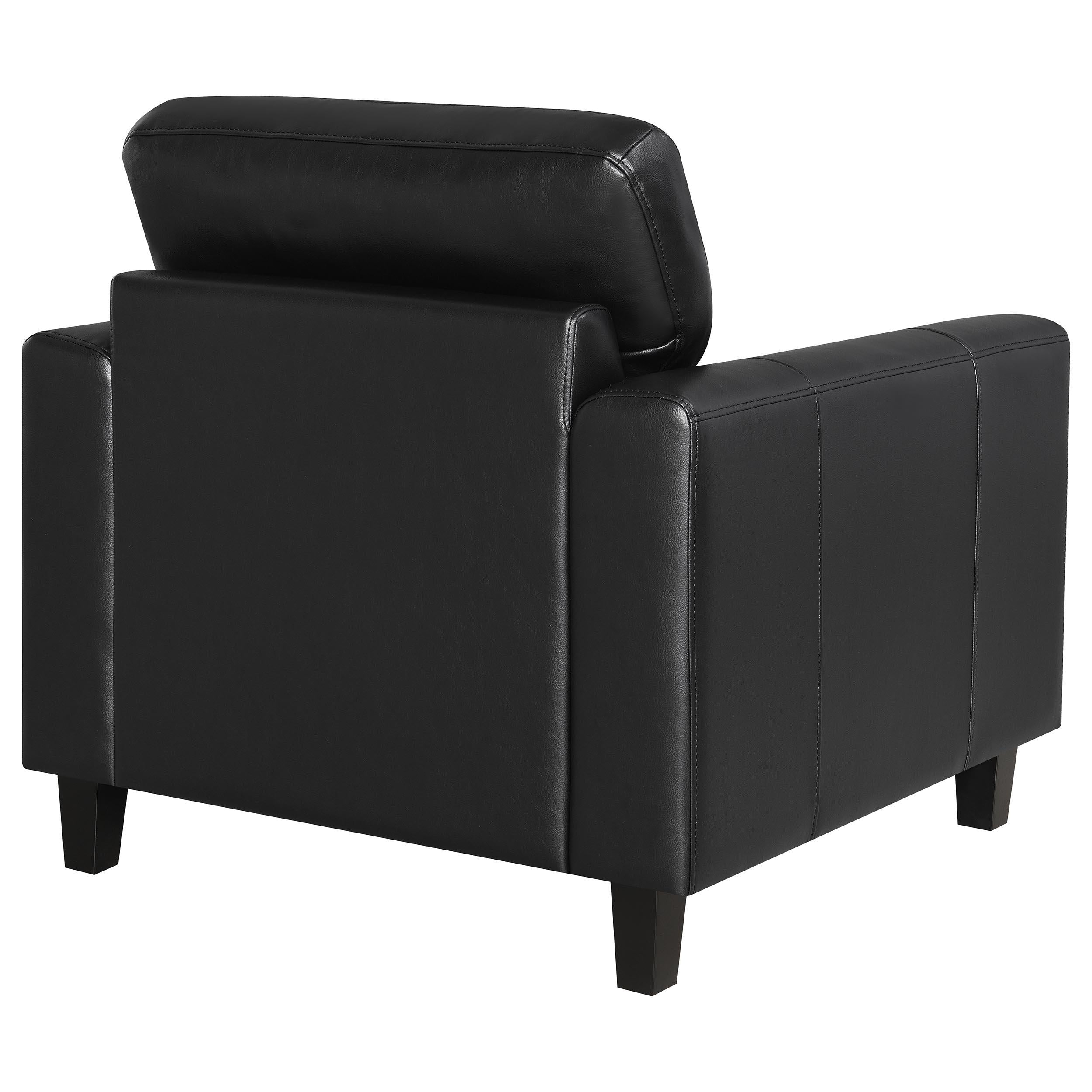 Scotland Faux Leather Upholstered Track Arm Chair Black - 504666