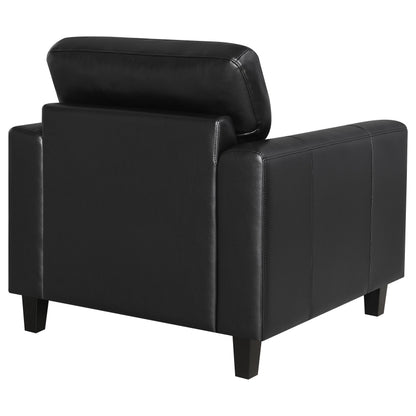 Scotland Faux Leather Upholstered Track Arm Chair Black - 504666