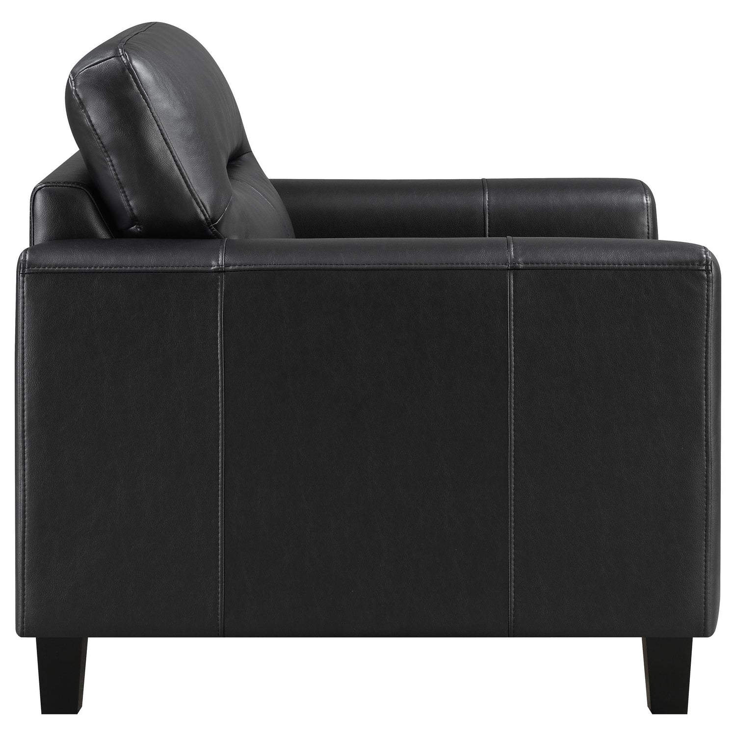 Scotland Faux Leather Upholstered Track Arm Chair Black - 504666