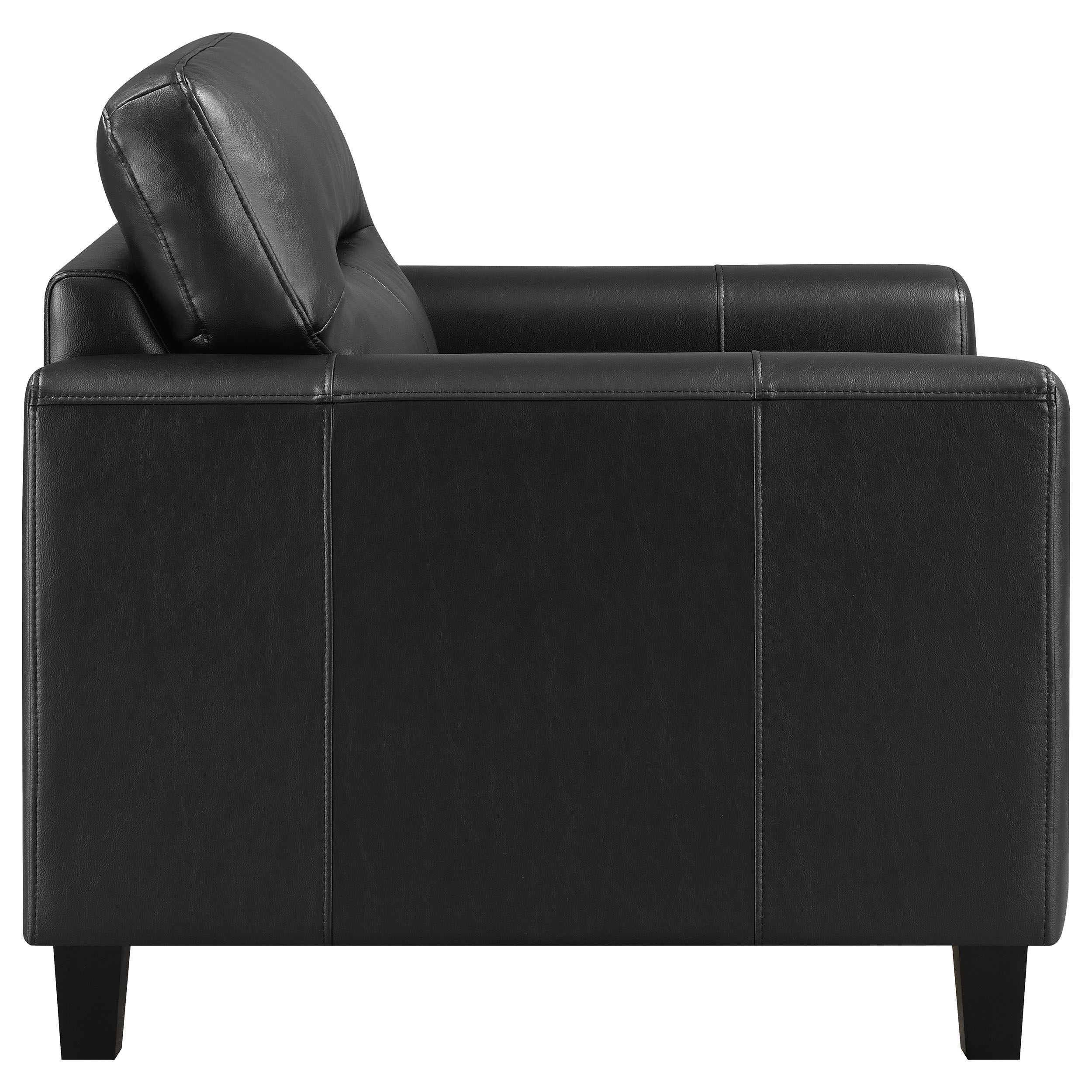 Scotland Faux Leather Upholstered Track Arm Chair Black - 504666