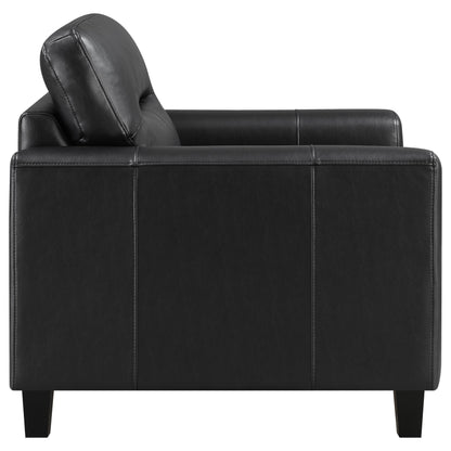 Scotland Faux Leather Upholstered Track Arm Chair Black - 504666
