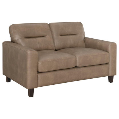 Scotland Faux Leather Upholstered Track Arm Chair Brown - 504668