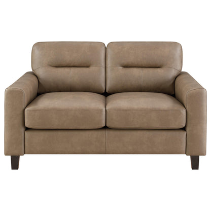 Scotland Faux Leather Upholstered Track Arm Chair Brown - 504668