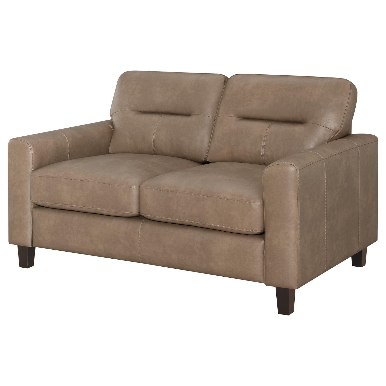Scotland Faux Leather Upholstered Track Arm Chair Brown - 504668