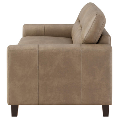 Scotland Faux Leather Upholstered Track Arm Chair Brown - 504668
