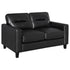 Scotland Faux Leather Upholstered Track Arm Loveseat Black - 504665