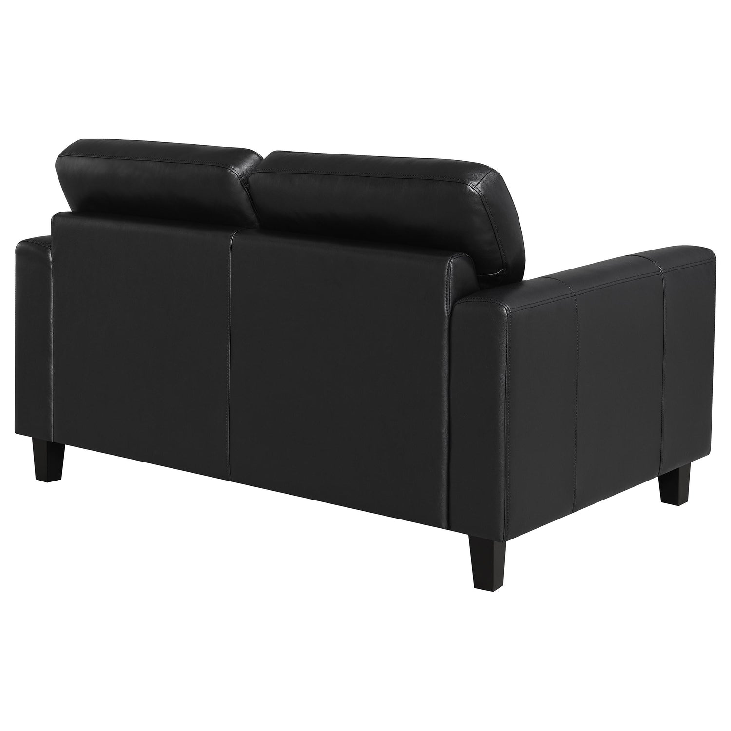 Scotland Faux Leather Upholstered Track Arm Loveseat Black - 504665