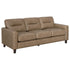 Scotland Faux Leather Upholstered Track Arm Loveseat Brown - 504667