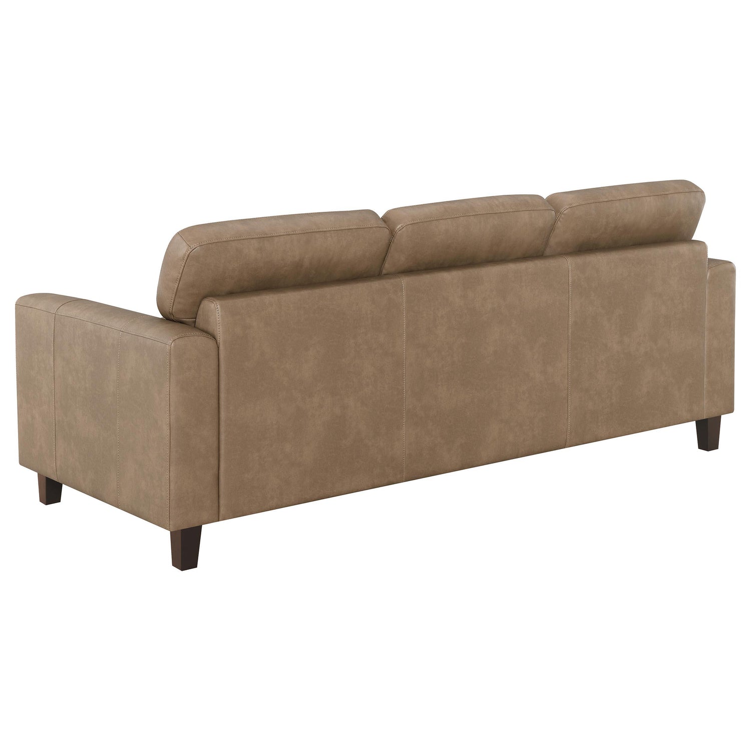 Scotland Faux Leather Upholstered Track Arm Loveseat Brown - 504667