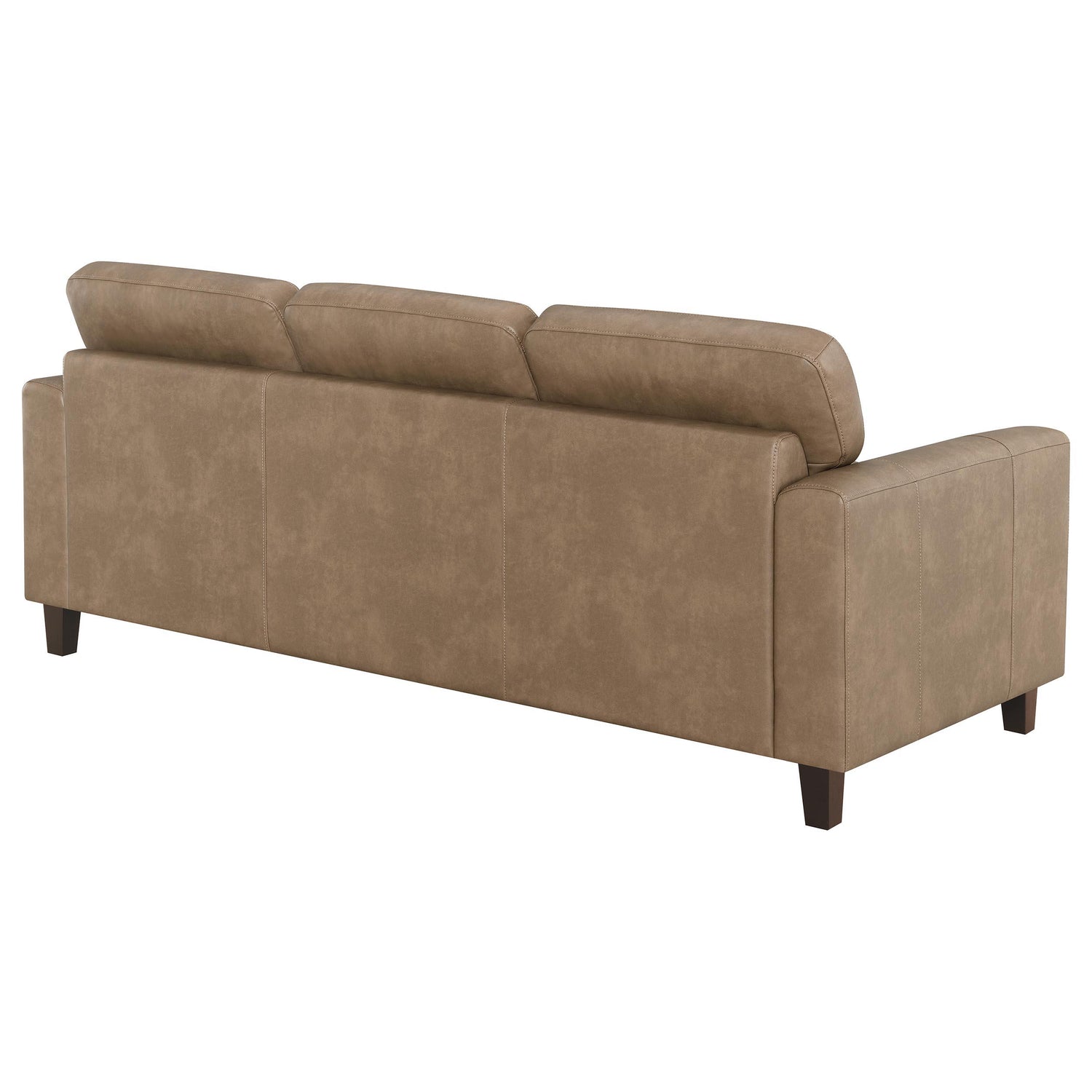 Scotland Faux Leather Upholstered Track Arm Loveseat Brown - 504667