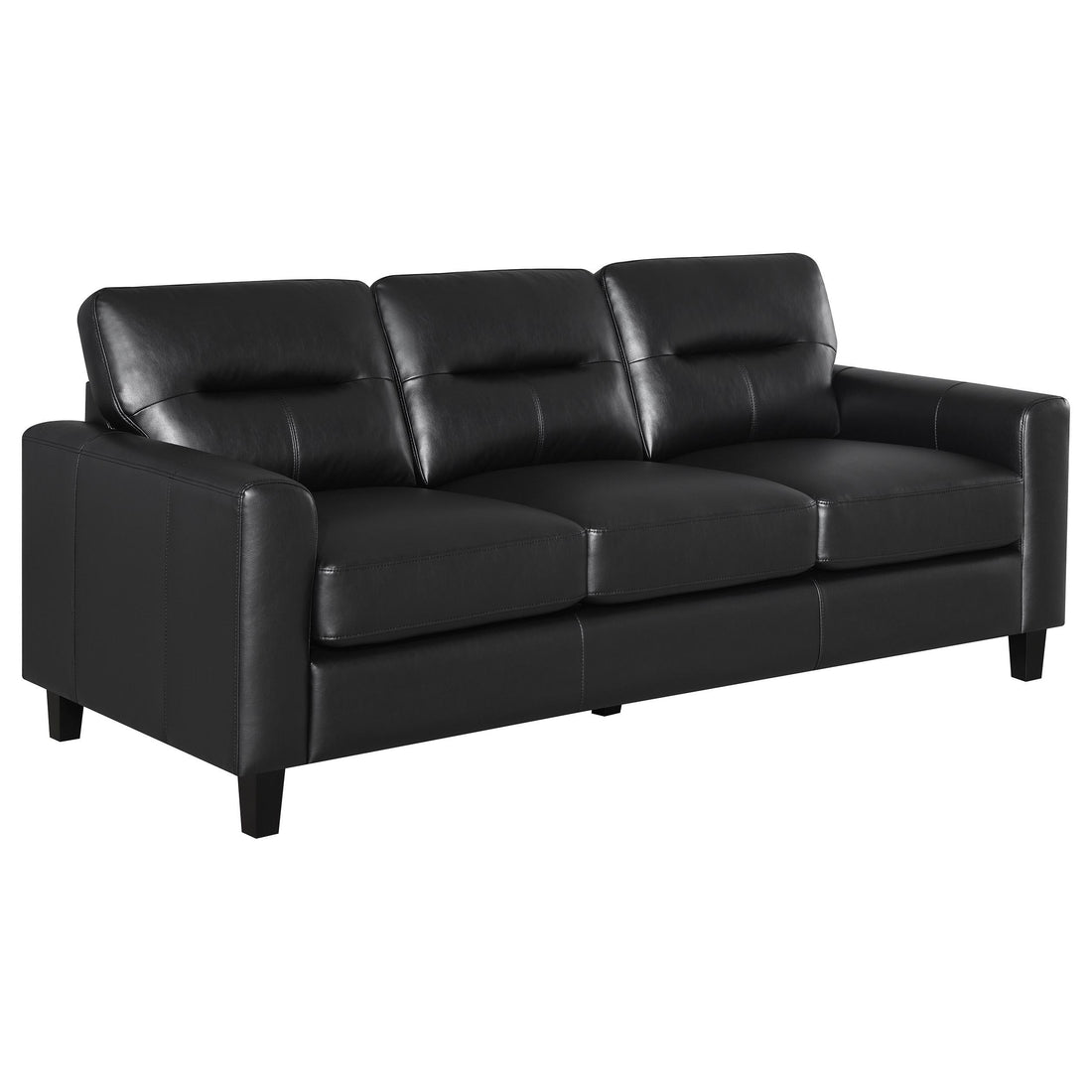 Scotland Faux Leather Upholstered Track Arm Sofa Black - 504664