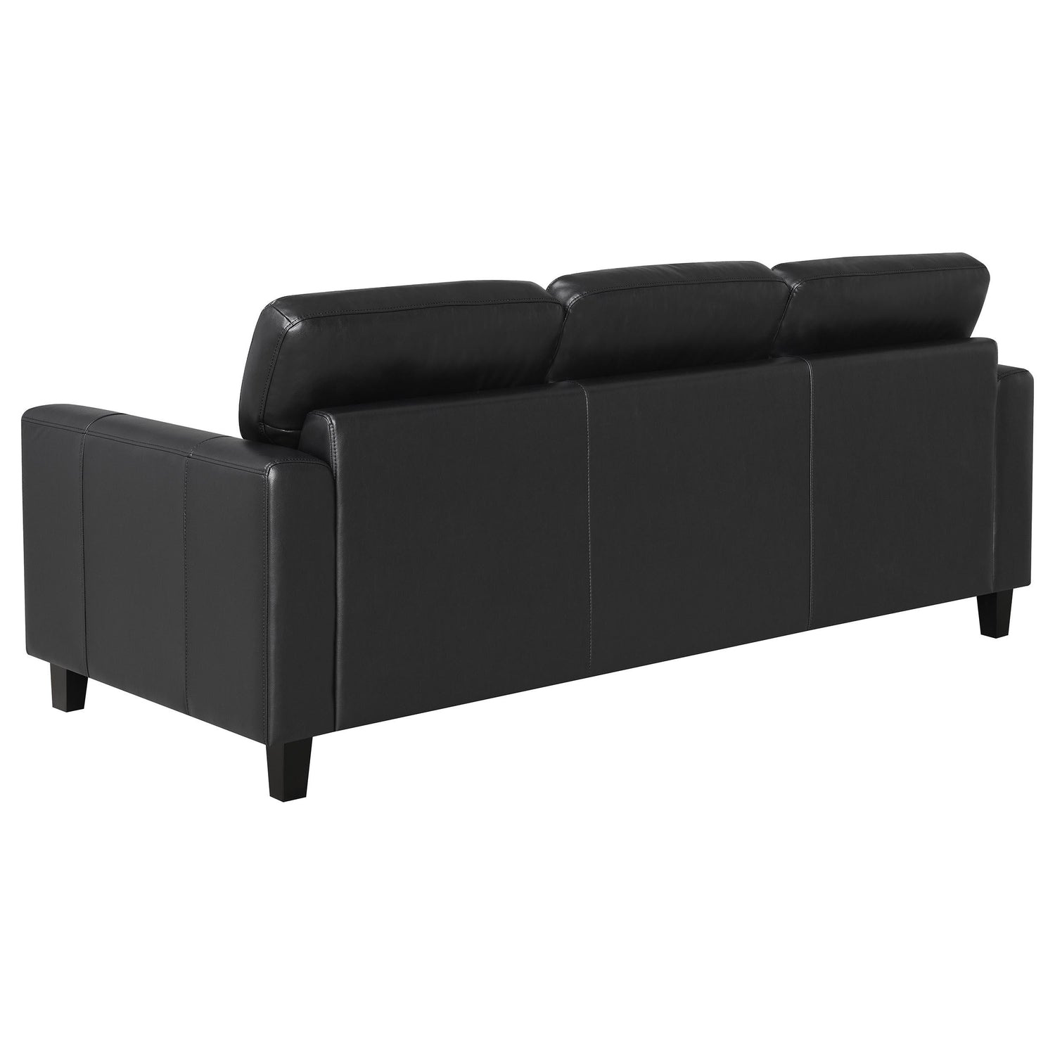 Scotland Faux Leather Upholstered Track Arm Sofa Black - 504664