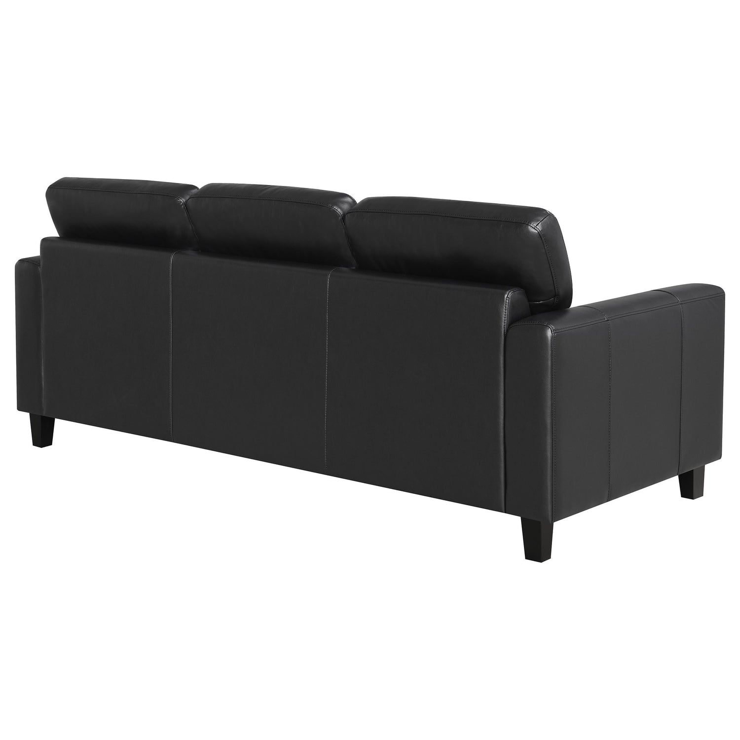 Scotland Faux Leather Upholstered Track Arm Sofa Black - 504664
