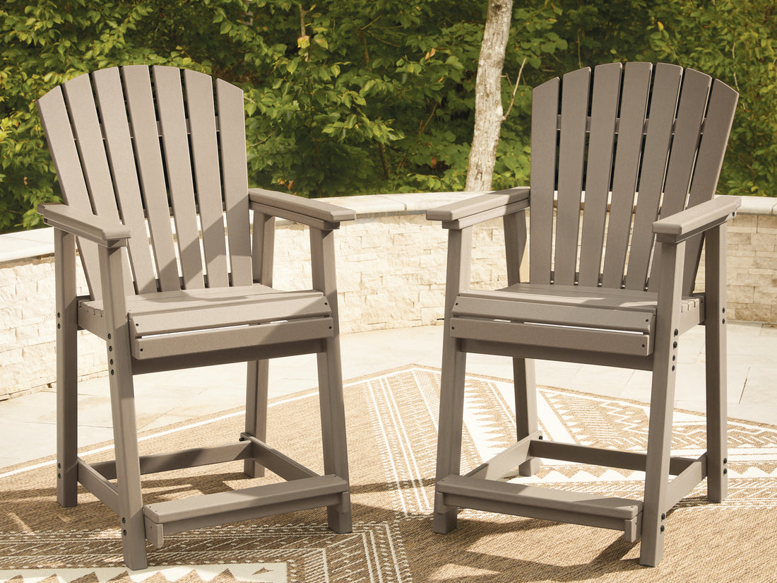Seacliff Beach Medium Brown Outdoor Counter Height Bar Stool (Set of 2) - PCP228-124